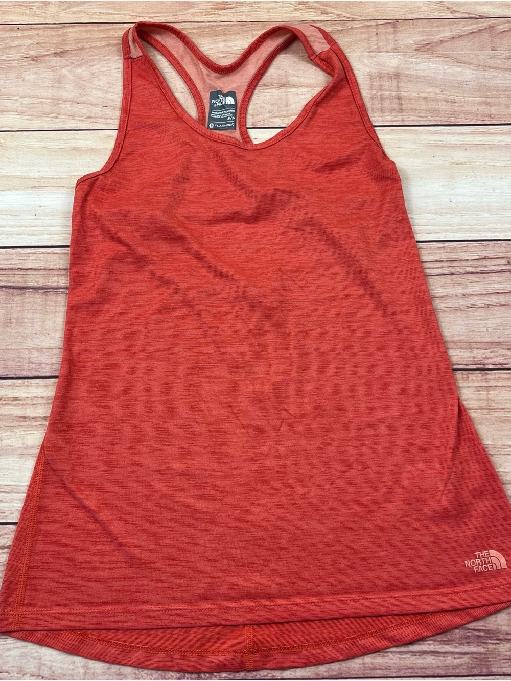 The North Face Women's S Tank Top Red Orange Adventuress FlashDry Racerback